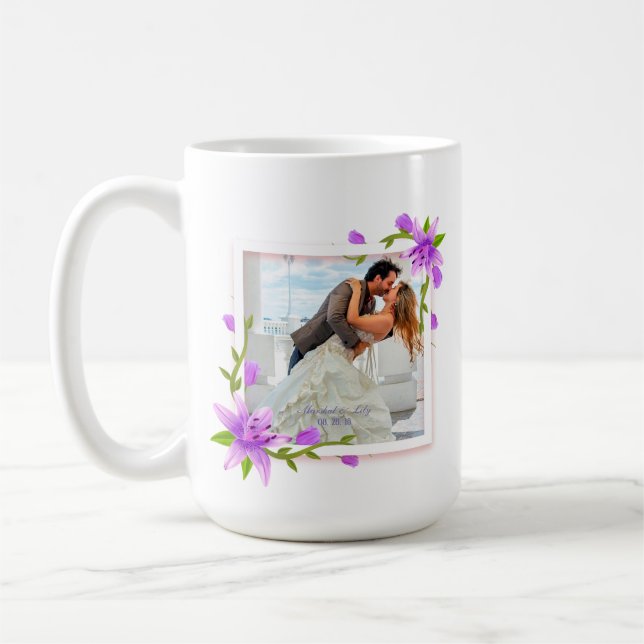 Eleganten tillfogar ditt egna foto som gifta sig kaffemugg (Vänster)