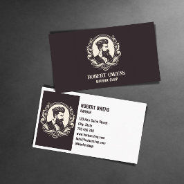 Eleganten Unik Vintage Barber Shop Hair Stylist Visitkort