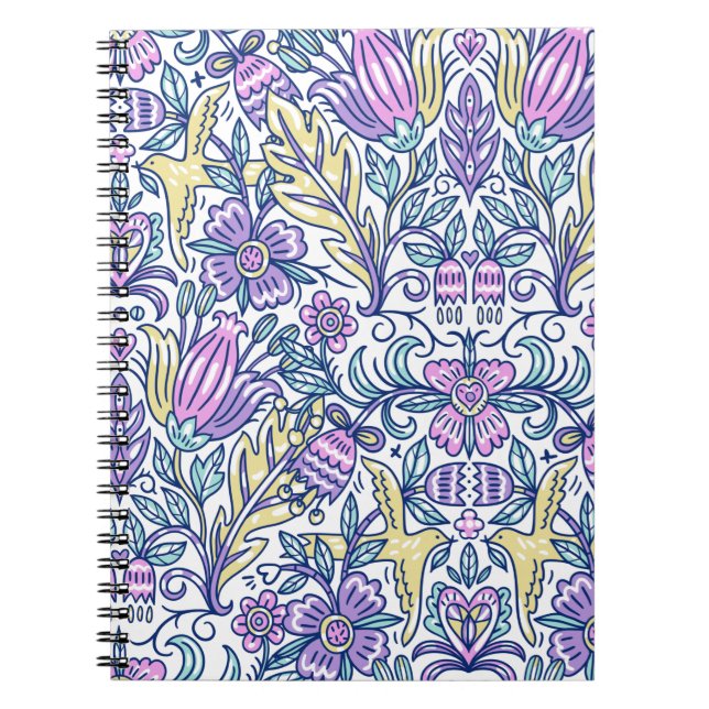 Eleganten Vattensfärgad blomfärgad natur Anteckningsbok (Framsidan)
