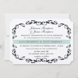 Eleganten Victorian Flourish Filligree Bröllop Inbjudningar