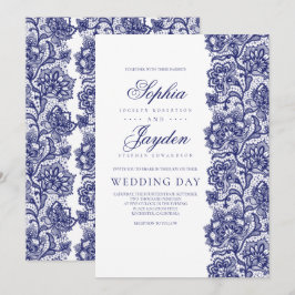 Eleganten vid det blå Snöre och det moderna Bröllo Inbjudningar