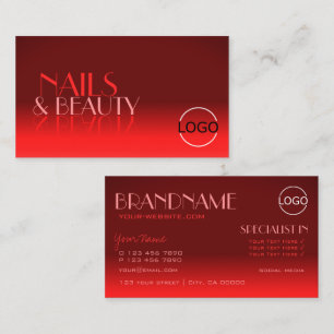 Eleganten vin Red Gradient Spegel Classic Logotyp, Visitkort