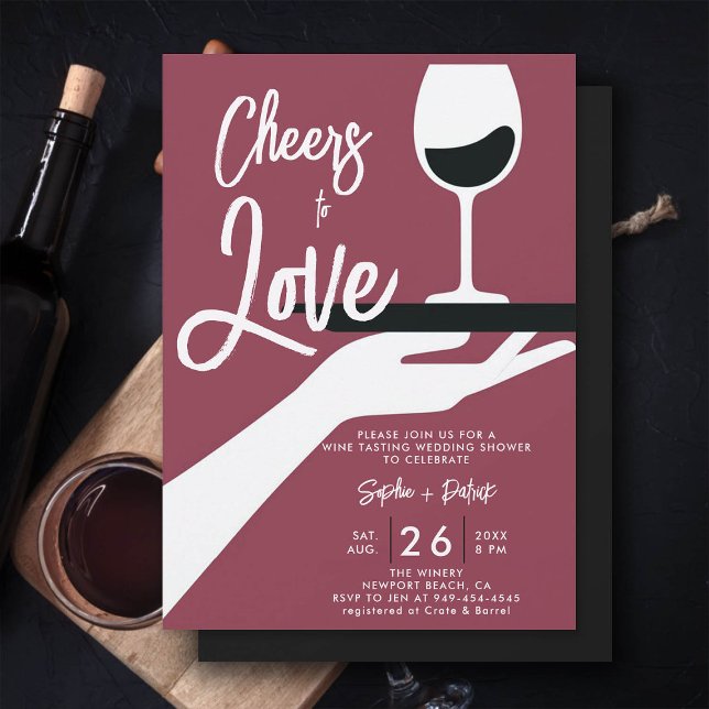 Eleganten vin Tasting Avslappnad Winery Couple Sho Inbjudningar (couple shower invitation wedding wine tasting winery casual engagement coed)