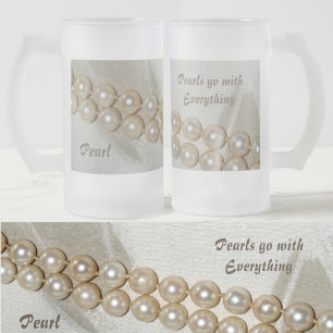 Eleganten vintage Pearls Frostat Ölglas