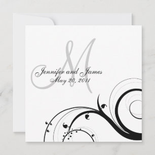 Eleganten virvlar runt Monogrambröllopinbjudan Inbjudningar