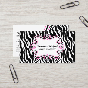 Eleganten virvlar runt ramen & zebra tryck visitkort