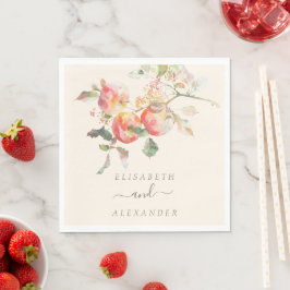 Eleganten Watercolor Apples Fall Wedding Pappersservett