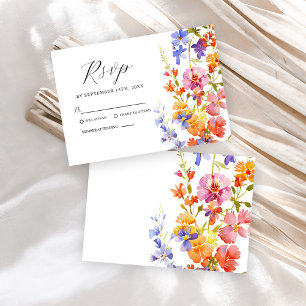 Eleganten Watercolor Blommigt Bröllop OSA Kort