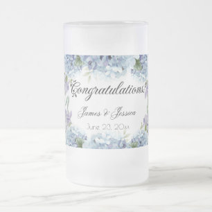 Eleganten Watercolor för Glöm-Me-Not-Flowers Frostat Ölglas