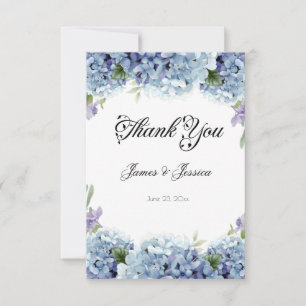 Eleganten Watercolor för Glöm-Me-Not-Flowers Tack Kort