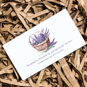 Eleganten Watercolor Lavender Florist Visitkort