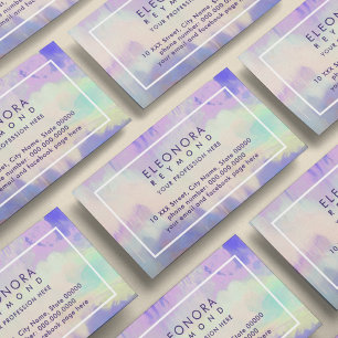 Eleganten Watercolor Lilac Blue Ombre Visitkort