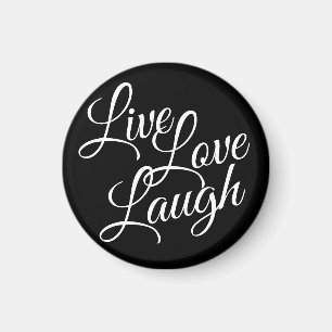 Eleganten White för Inspiron Live Kärlek Laugh- Magnet