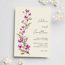 Eleganten WildblomBlommigt Pastel Boho Bröllop Inbjudningar