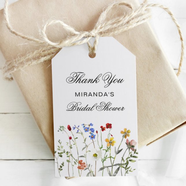 Eleganten Wildblomma Tack Möhippa Presentetikett (Skapare uppladdad)