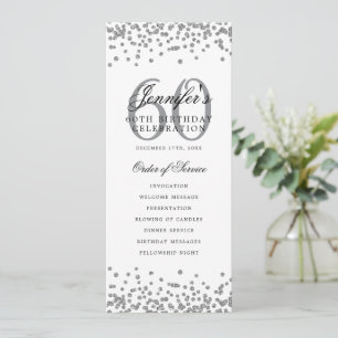 Elegantens 60:e Födelsedagsfest-Silver-meny Inbjudningar