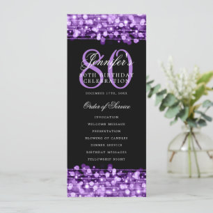 Elegantens 80:e Födelsedagsfest-Lila Inbjudningar