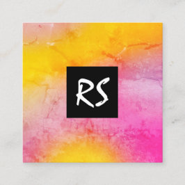 Elegantens abstrakt - levande färgstark grafik fyrkantigt visitkort