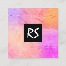 Elegantens abstrakt - levande färgstark grafik fyrkantigt visitkort