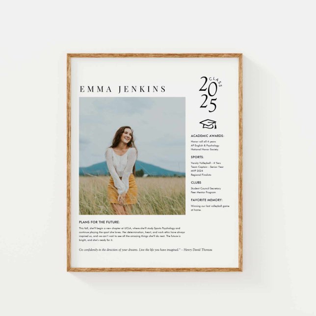 Elegantens äldre fotoPoster Poster (Graduation Photo Poster - Graduation Gift Idea)