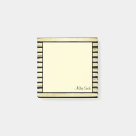 Elegantens anpassade namn Svart guld-folie strimla Post-it Block