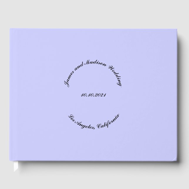 Elegantens anpassade namndatumsparare bröllop gästböcker (Framsida)