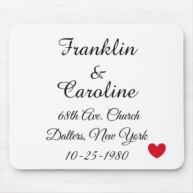 Elegantens årsdag musmatta (Framsidan)