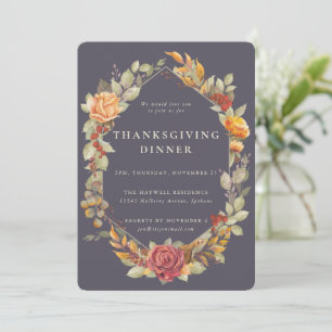 Elegantens automatiska Blommigt Gräns Thanksgiving Inbjudningar