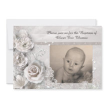 Elegantens baptisminbjudan med foto