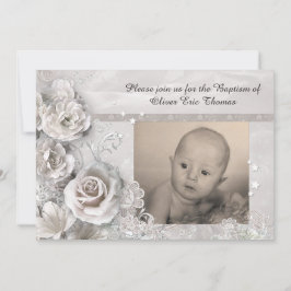 Elegantens baptisminbjudan med foto inbjudningar