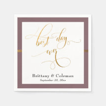 Elegantens bästa dag någonsin Mauve Rosa & Guld Ra