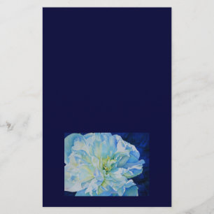 Elegantens blå blommigt, vattenfärg brevpapper