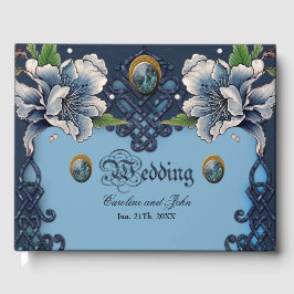 Elegantens blå design gästböcker