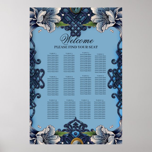 Elegantens blå design poster (Framsidan)