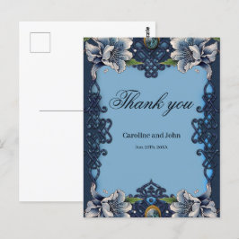 Elegantens blå design vykort