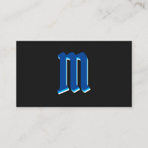 Elegantens blå former på svart monogram 3d-effekt visitkort