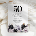 Elegantens Blommigt 50:e Födelsedagsfesten Inbjudningar<br><div class="desc">Milstolpe 50:e födelsedagsfest inbjudan med en klassisk vit bakgrund,  blommigtar med rustiska vattenfärger och en elegant 50-födelsedagsfirandetextmall som är enkel att anpassa.</div>