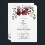 Elegantens Blommigt 60:e födelsedagen Inbjudningar<br><div class="desc">Blommigt 60:e födelsedag Burgundy Födelsedagsfest inbjudan kan du enkelt anpassa för de flesta födelsedagar genom att klicka på knappen "Anpassa". Med elegant burgundi, dammblått, eukalyptus grey och rosa blommor med skript och modern typografi. TIP: Ta en titt på vår insamling av party i butiken med denna design om du föredrar...</div>