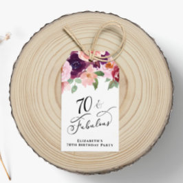 Elegantens Blommigt 70:e Födelsedagsfestens Tack Presentetikett
