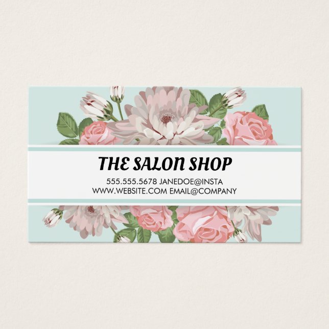 Elegantens Blommigt - bakgrund Visitkort (Framsidan)