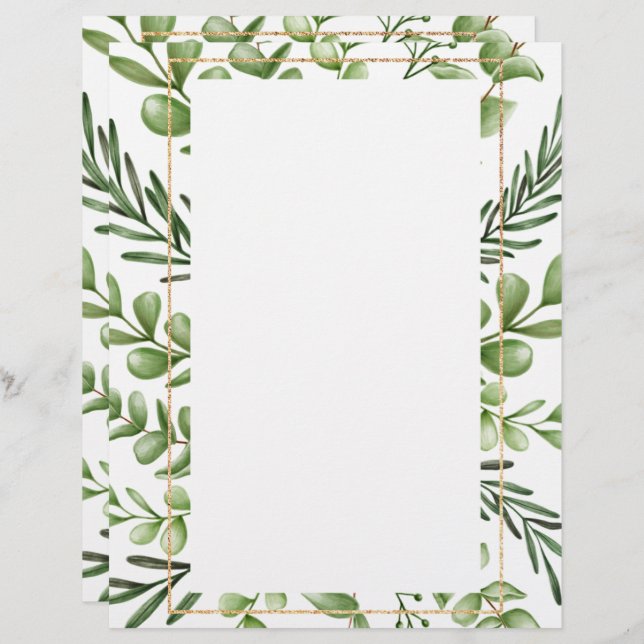 Elegantens Blommigt Brevhuvud (Fram/baksida)