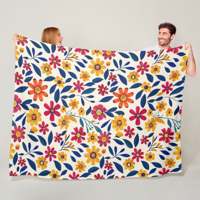 Elegantens Blommigt Charm 60x80 Blankett med bilds Fleecefilt (På plats)