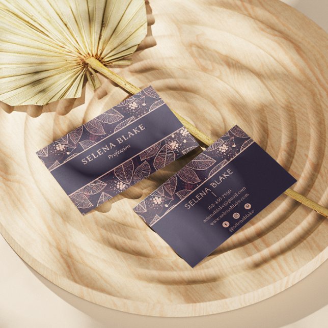 Elegantens Blommigt | Chic och modern minimalistis Visitkort (Skapare uppladdad)