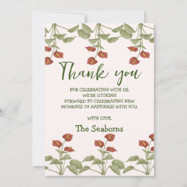 Elegantens blommigt för duschmeddelande om spädbar tack kort