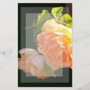 Elegantens blommigt för klassisk orange i persiko- brevpapper