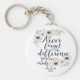 Elegantens Blommigt glömmer aldrig skillnaden Nyckelring