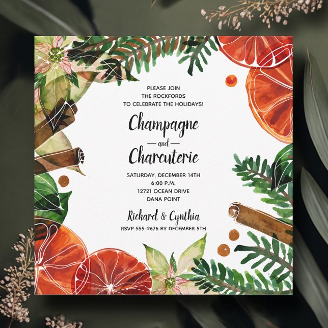 Elegantens Blommigt - Helgdag - jul Inbjudningar (Skapare uppladdad)