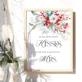 Elegantens Blommigt Hur många Kisses Möhippa-spel Poster