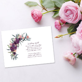 Elegantens Blommigt | Lila Garland Wishing well Tilläggskort