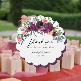 Elegantens Blommigt | Lila Rosa Garland Bröllop Gåvor Etiketter